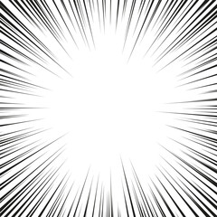Speed lines Flying particles Seamless pattern Fight stamp Manga graphic texture Sun rays or star burst Black vector elements on white background