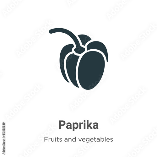 Fotografía Paprika glyph icon vector on white background