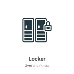Poster - locker glyph icon vector on white background. flat vector locker icon symbol sign from modern gym an