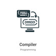 Compiler glyph icon vector on white background. Flat vector compiler icon symbol sign from modern programming collection for mobile concept and web apps design.