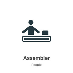 Poster - Assembler glyph icon vector on white background. Flat vector assembler icon symbol sign from modern people collection for mobile concept and web apps design.