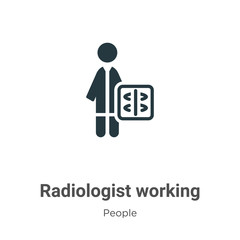 Poster - Radiologist working glyph icon vector on white background. Flat vector radiologist working icon symbol sign from modern people collection for mobile concept and web apps design.