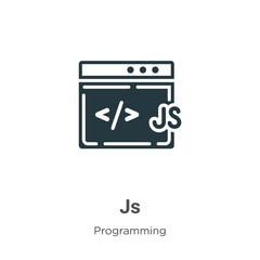 Fototapete - Js glyph icon vector on white background. Flat vector js icon symbol sign from modern programming collection for mobile concept and web apps design.