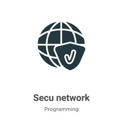 Poster - Secured network glyph icon vector on white background. Flat vector secured network icon symbol sign from modern programming collection for mobile concept and web apps design.