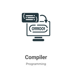 Poster - Compiler glyph icon vector on white background. Flat vector compiler icon symbol sign from modern programming collection for mobile concept and web apps design.