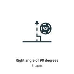 Poster - Right angle of 90 degrees glyph icon vector on white background. Flat vector right angle of 90 degrees icon symbol sign from modern shapes collection for mobile concept and web apps design.