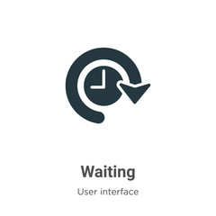 Poster - Waiting glyph icon vector on white background. Flat vector waiting icon symbol sign from modern user interface collection for mobile concept and web apps design.