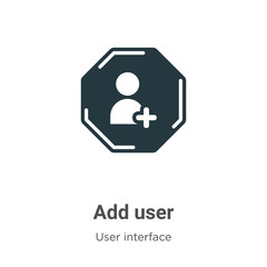 Poster - Add user glyph icon vector on white background. Flat vector add user icon symbol sign from modern user interface collection for mobile concept and web apps design.