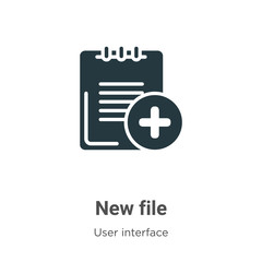Poster - New file glyph icon vector on white background. Flat vector new file icon symbol sign from modern user interface collection for mobile concept and web apps design.