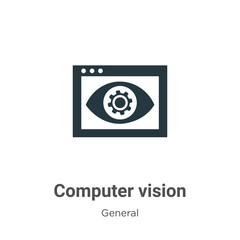 Poster - Computer vision glyph icon vector on white background. Flat vector computer vision icon symbol sign from modern general collection for mobile concept and web apps design.