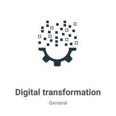 Poster - Digital transformation glyph icon vector on white background. Flat vector digital transformation icon symbol sign from modern general collection for mobile concept and web apps design.