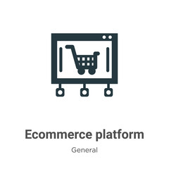 Poster - Ecommerce platform glyph icon vector on white background. Flat vector ecommerce platform icon symbol sign from modern general collection for mobile concept and web apps design.