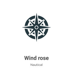 Poster - Wind rose glyph icon vector on white background. Flat vector wind rose icon symbol sign from modern nautical collection for mobile concept and web apps design.