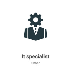 Poster - it specialist glyph icon vector on white background. flat vector it specialist icon symbol sign from