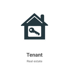 Poster - Tenant glyph icon vector on white background. Flat vector tenant icon symbol sign from modern real estate collection for mobile concept and web apps design.
