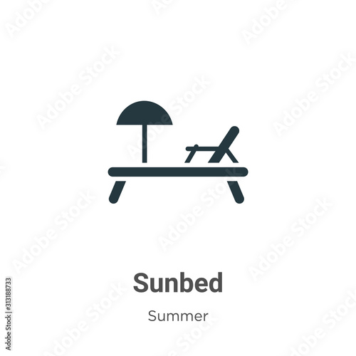 Cuadros en Lienzo Sunbed glyph icon vector on white background