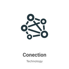 Poster - Conection glyph icon vector on white background. Flat vector conection icon symbol sign from modern technology collection for mobile concept and web apps design.