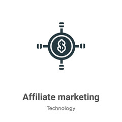 Poster - Affiliate marketing glyph icon vector on white background. Flat vector affiliate marketing icon symbol sign from modern technology collection for mobile concept and web apps design.