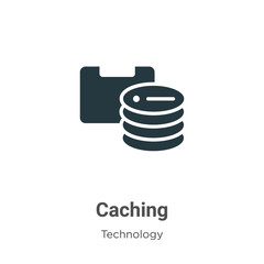 Poster - caching glyph icon vector on white background. flat vector caching icon symbol sign from modern tech