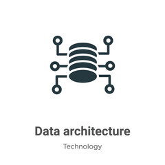 Poster - Data architecture glyph icon vector on white background. Flat vector data architecture icon symbol sign from modern technology collection for mobile concept and web apps design.