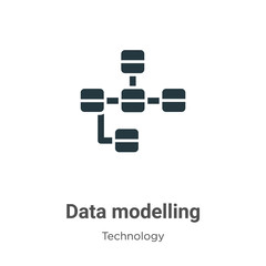 Fototapete - Data modelling glyph icon vector on white background. Flat vector data modelling icon symbol sign from modern technology collection for mobile concept and web apps design.