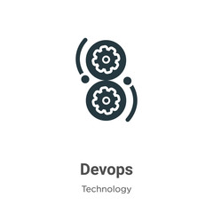 Fototapete - Devops glyph icon vector on white background. Flat vector devops icon symbol sign from modern technology collection for mobile concept and web apps design.