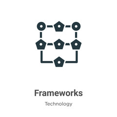 Poster - Frameworks glyph icon vector on white background. Flat vector frameworks icon symbol sign from modern technology collection for mobile concept and web apps design.