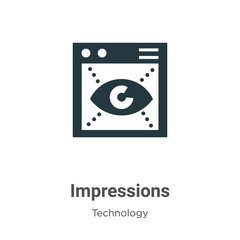 Poster - Impressions glyph icon vector on white background. Flat vector impressions icon symbol sign from modern technology collection for mobile concept and web apps design.