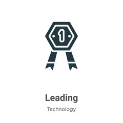 Poster - Leading glyph icon vector on white background. Flat vector leading icon symbol sign from modern technology collection for mobile concept and web apps design.