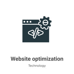 Poster - Website optimization glyph icon vector on white background. Flat vector website optimization icon symbol sign from modern technology collection for mobile concept and web apps design.