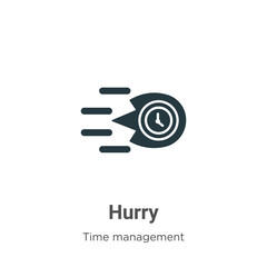 Poster - hurry glyph icon vector on white background. flat vector hurry icon symbol sign from modern time man