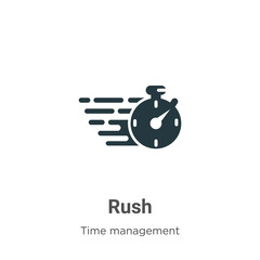 Poster - rush glyph icon vector on white background. flat vector rush icon symbol sign from modern time manag