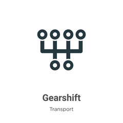 Poster - Gearshift glyph icon vector on white background. Flat vector gearshift icon symbol sign from modern transport collection for mobile concept and web apps design.