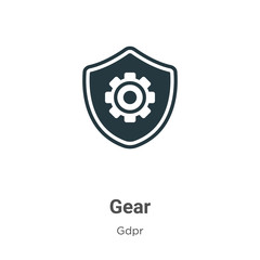 Poster - gear glyph icon vector on white background. flat vector gear icon symbol sign from modern gdpr colle