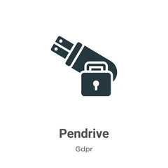 Poster - pendrive glyph icon vector on white background. flat vector pendrive icon symbol sign from modern gd
