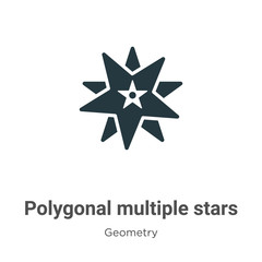 Poster - polygonal multiple stars glyph icon vector on white background. flat vector polygonal multiple stars