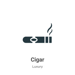 Poster - cigar glyph icon vector on white background. flat vector cigar icon symbol sign from modern luxury c