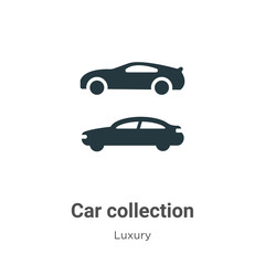 Poster - Car collection glyph icon vector on white background. Flat vector car collection icon symbol sign from modern luxury collection for mobile concept and web apps design.