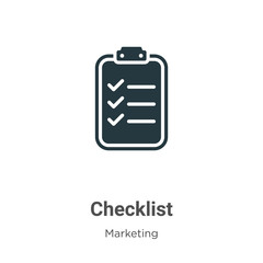 Poster - Checklist glyph icon vector on white background. Flat vector checklist icon symbol sign from modern marketing collection for mobile concept and web apps design.