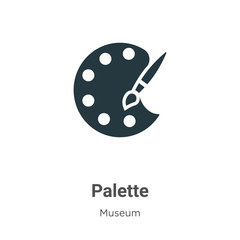 Poster - Palette glyph icon vector on white background. Flat vector palette icon symbol sign from modern museum collection for mobile concept and web apps design.