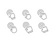 © Matias - Set of hand click icons. Clicking hands vectors.