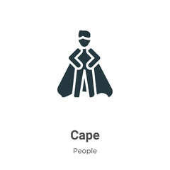 Poster - Cape glyph icon vector on white background. Flat vector cape icon symbol sign from modern people collection for mobile concept and web apps design.