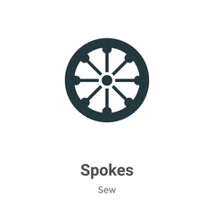 Poster - Spokes glyph icon vector on white background. Flat vector spokes icon symbol sign from modern sew collection for mobile concept and web apps design.
