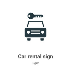 Poster - Car rental sign glyph icon vector on white background. Flat vector car rental sign icon symbol sign from modern signs collection for mobile concept and web apps design.