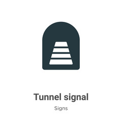 Poster - Tunnel signal glyph icon vector on white background. Flat vector tunnel signal icon symbol sign from modern signs collection for mobile concept and web apps design.