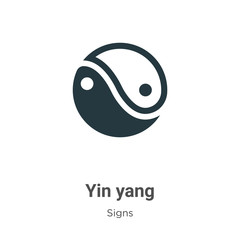 Poster - Yin yang symbol glyph icon vector on white background. Flat vector yin yang symbol icon symbol sign from modern signs collection for mobile concept and web apps design.