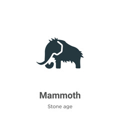 Poster - Mammoth glyph icon vector on white background. Flat vector mammoth icon symbol sign from modern stone age collection for mobile concept and web apps design.