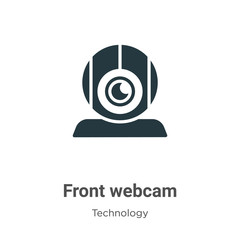 Poster - Front webcam glyph icon vector on white background. Flat vector front webcam icon symbol sign from modern technology collection for mobile concept and web apps design.