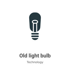 Poster - Old light bulb glyph icon vector on white background. Flat vector old light bulb icon symbol sign from modern technology collection for mobile concept and web apps design.