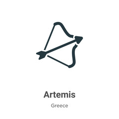 Poster - Artemis glyph icon vector on white background. Flat vector artemis icon symbol sign from modern greece collection for mobile concept and web apps design.
